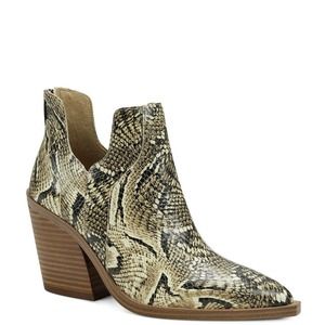 Vince Camuto Gannilla Snake Print Western Booties 6 NEW